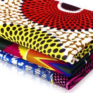 3-Pcs Vibrant African Print Fabric Fat Quarters for Crafting, Sewing & DIY Proje